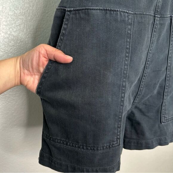 Aerie Werk and Play Charcoal Gray Denim Short Overalls - Picture 5 of 12